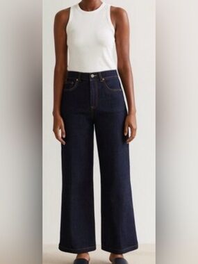 J MCLAUGHLIN Lowden jeans high-rise wide-leg dark wash size 8 Coastal Chic